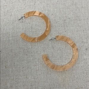 Beige Hoop Earrings